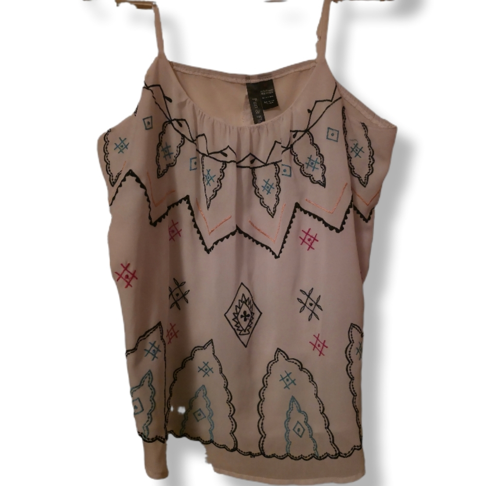 Spaghetti Strap Lined Adjustable Spaghetti Strap Cami Small White & Red